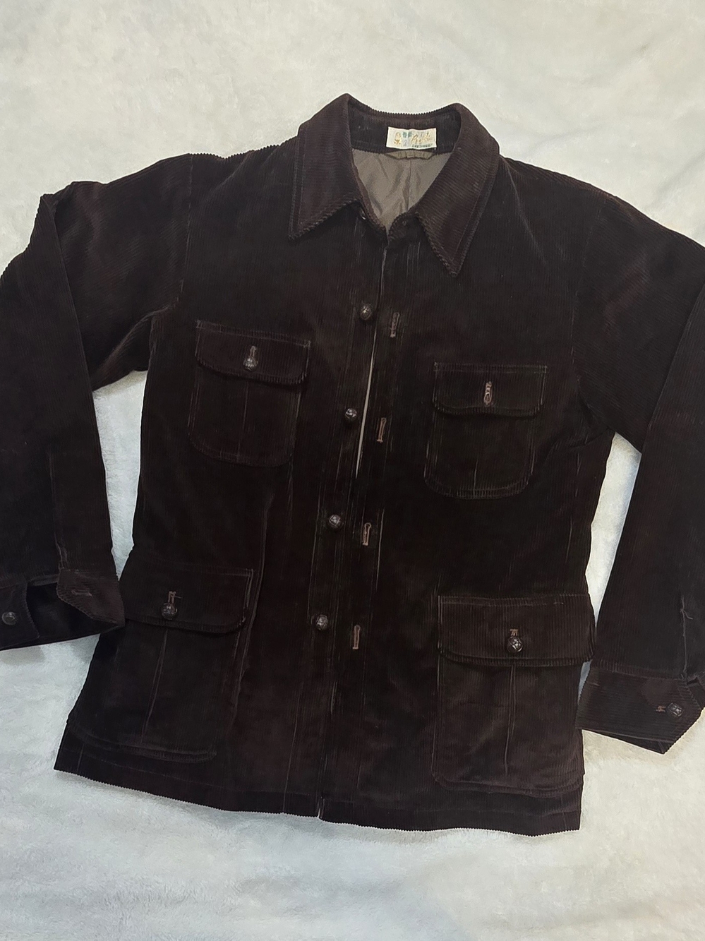 Vintage Chunlei Dark Brown Corduroy Safari / Field Jacket